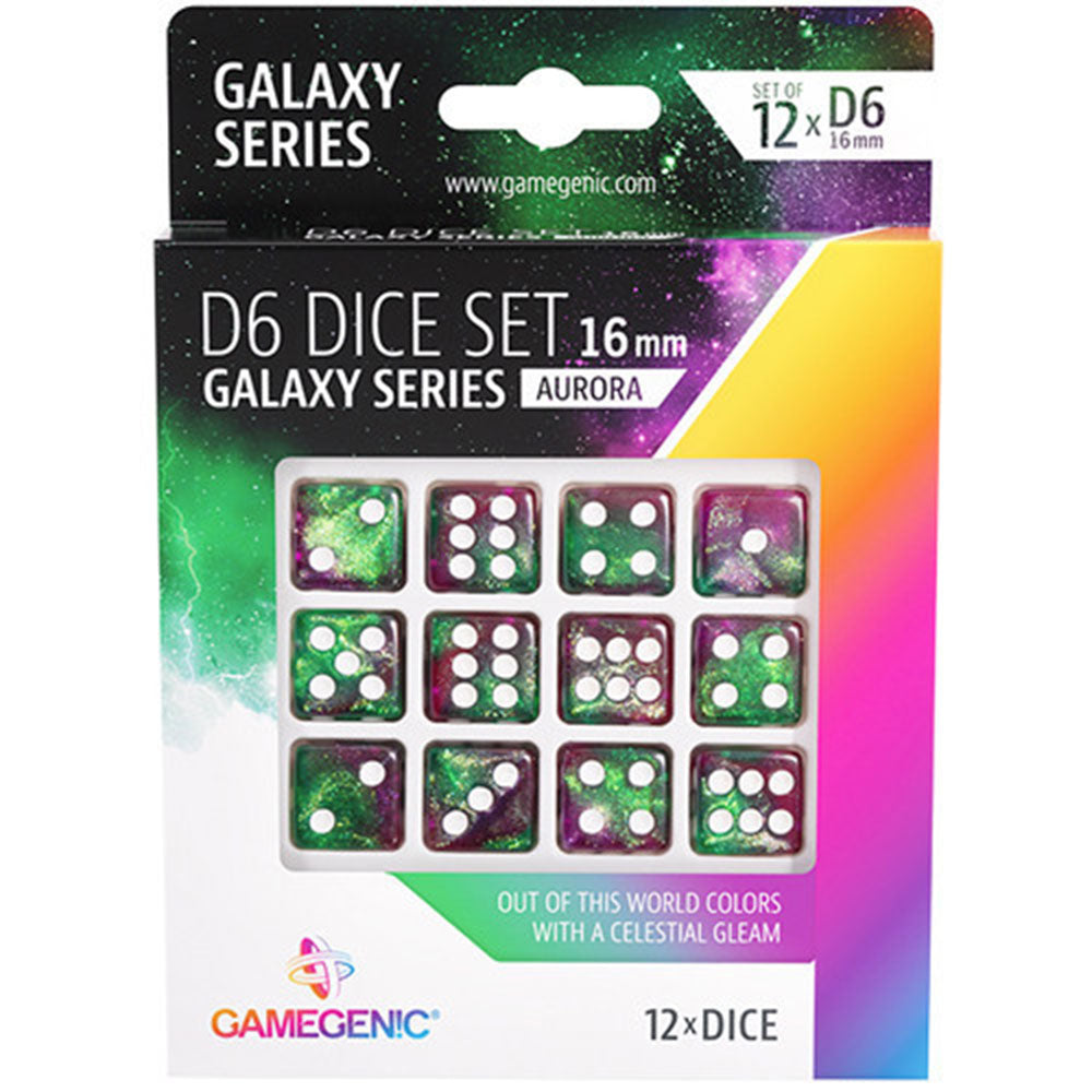 GameGenic Galaxy Series D6 DICE Conjunto de 16 mm (12pcs)