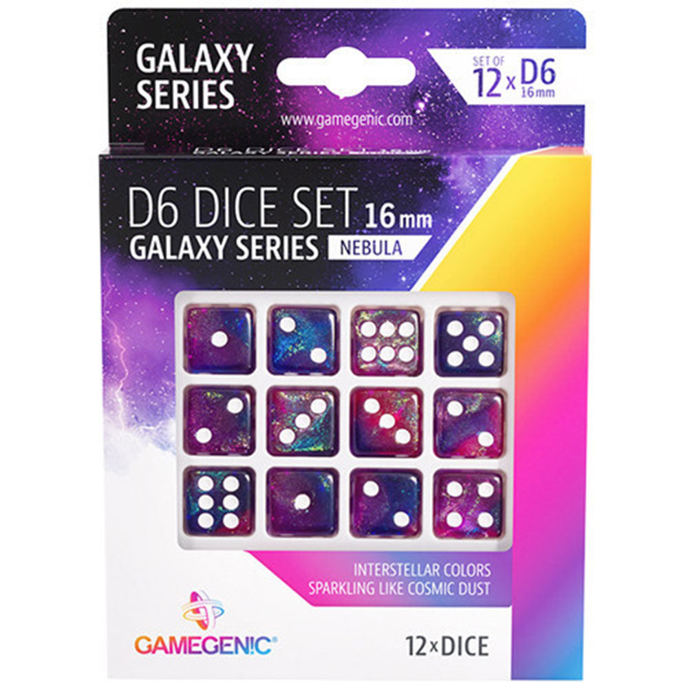 GameGenic Galaxy Series D6 DICE Conjunto de 16 mm (12pcs)