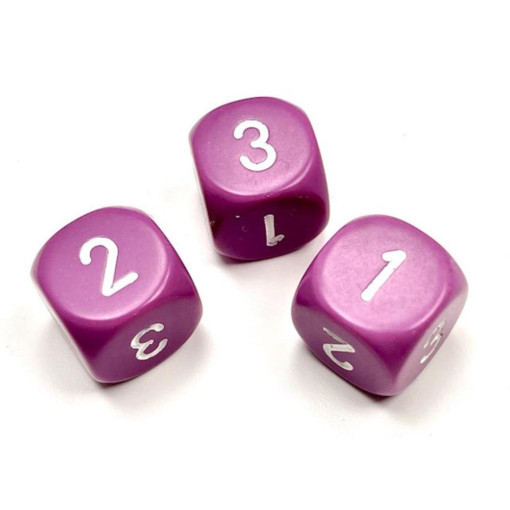 Nieprzezroczyste kostki Chessex D3 16 mm (D6 W/ 1-3 dwa razy)