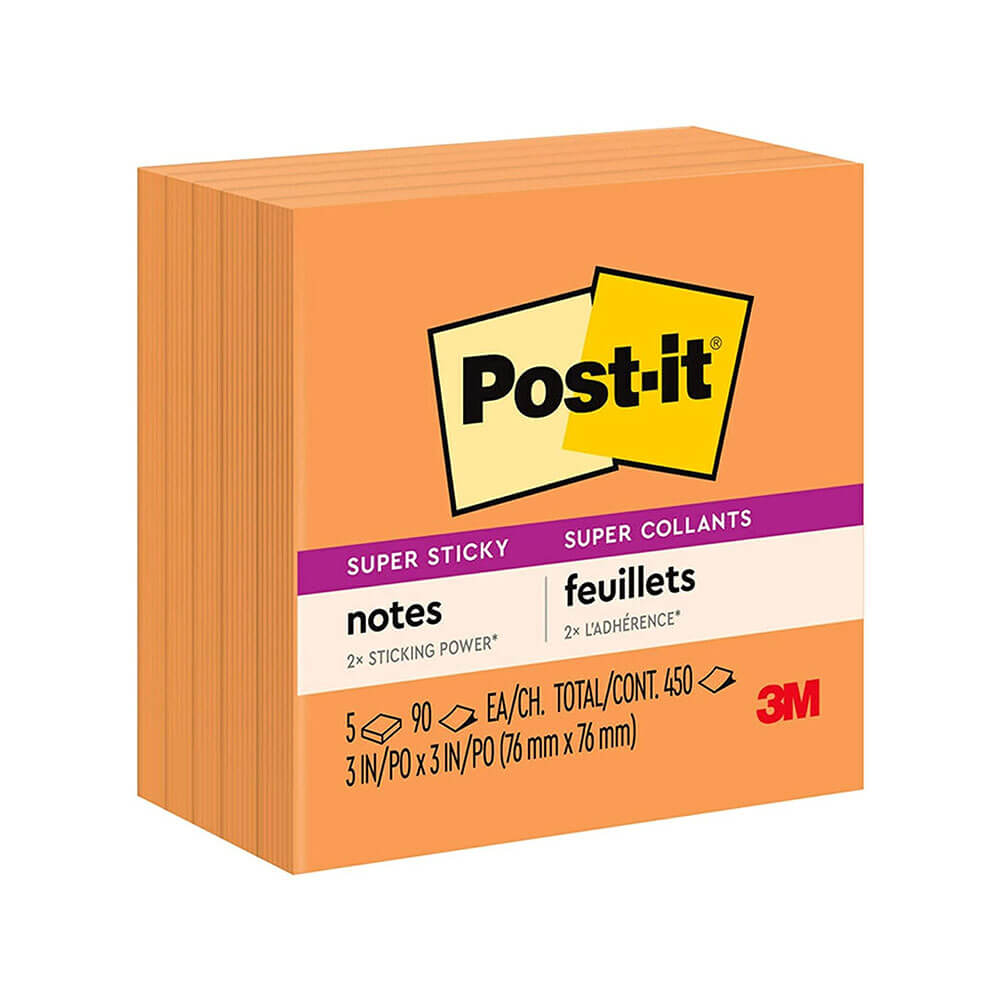 Post-it Súper Sticky Notes 76x76 mm (5pk)