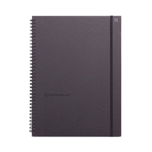 Whitelines Spiral Notebook A4 Black 160 page