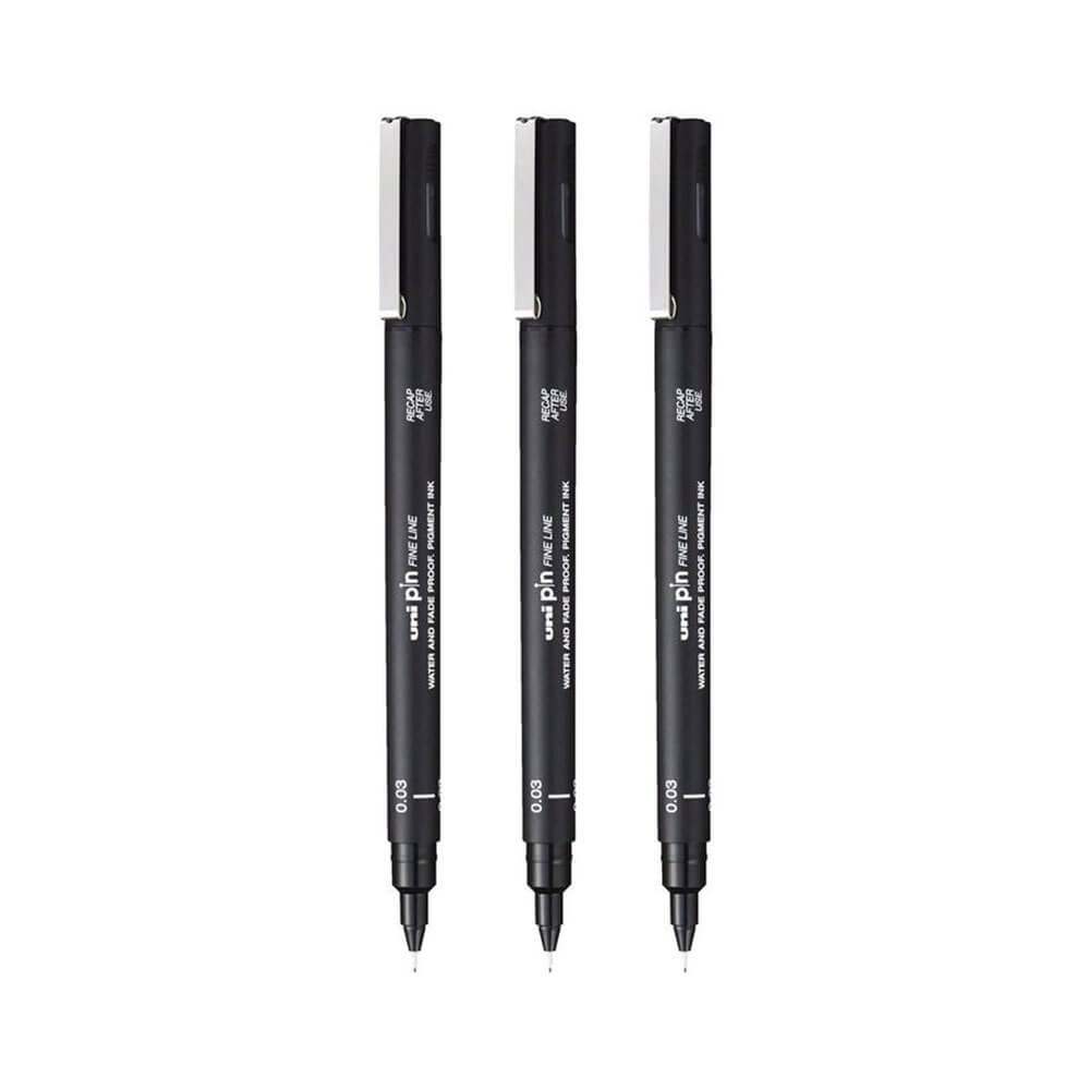 Uni-Ball Pin Fineliner Pen Black（3の財布）