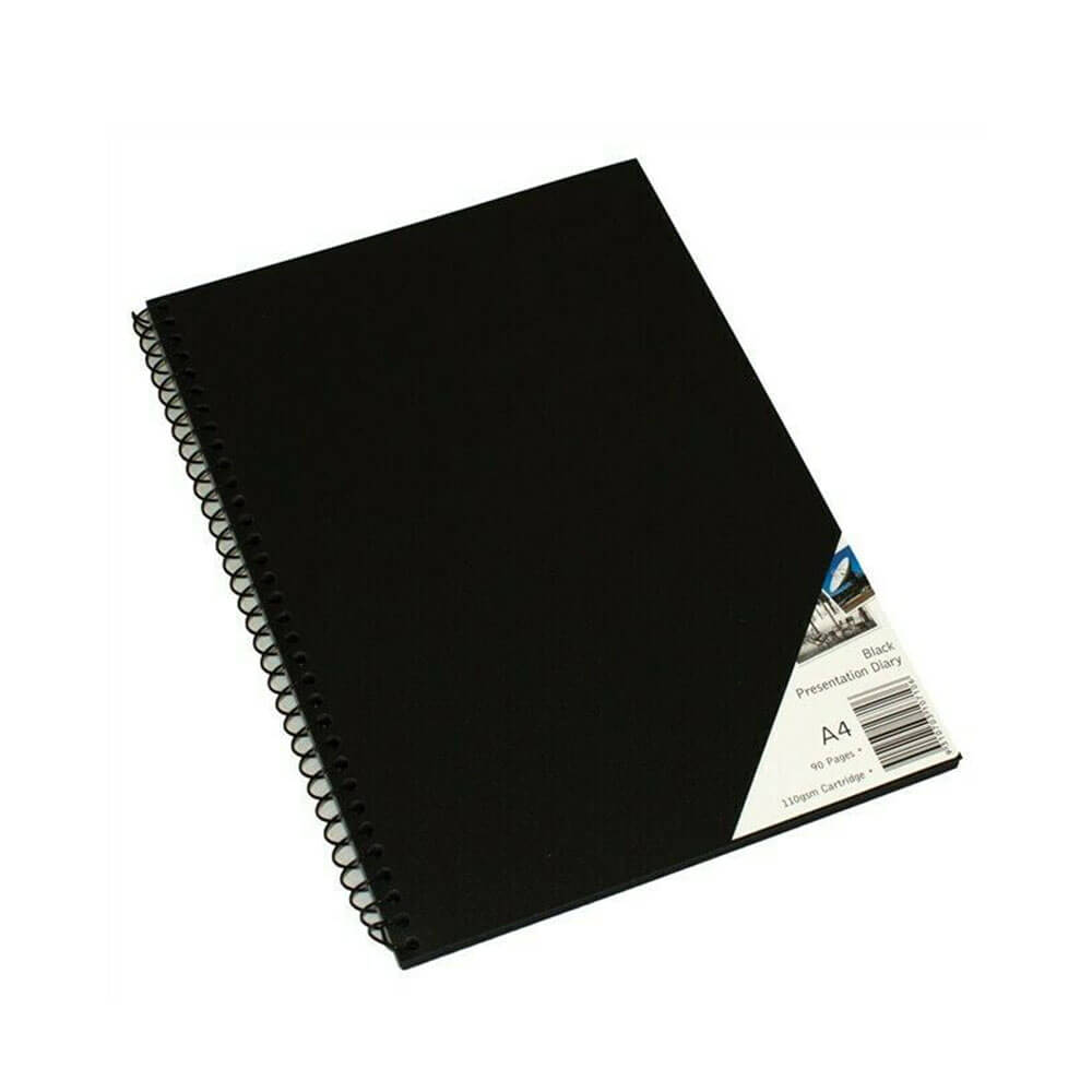 Quill Spiral Visual Art Diary Papel negro (45 hojas)