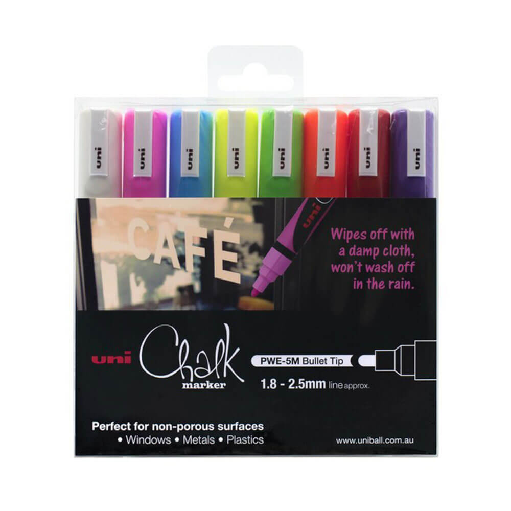 Uni Chalk Marker 1.8x2,5mm kulspetsen blandad