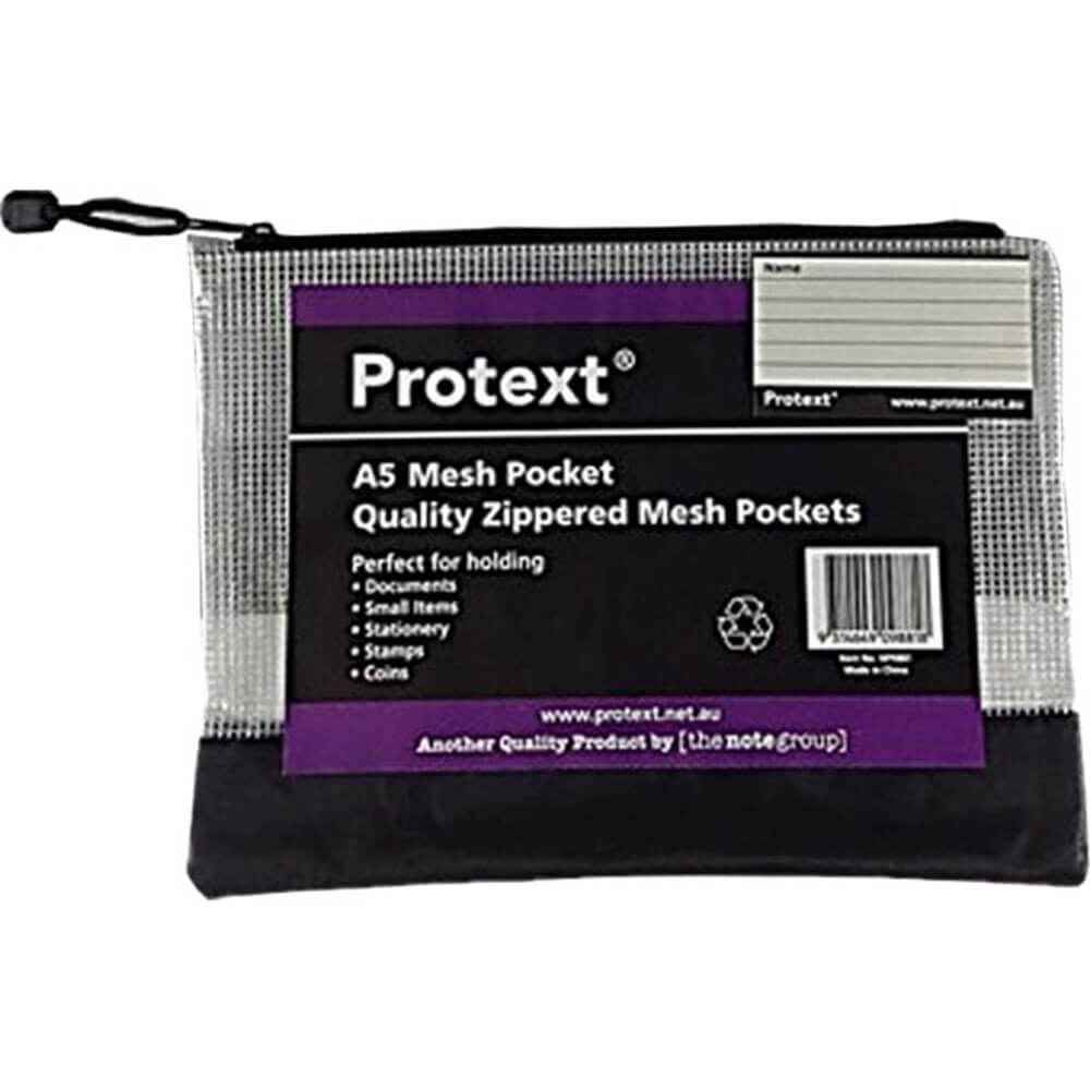 Protext Zippered Mesh Pouch with Note Holder