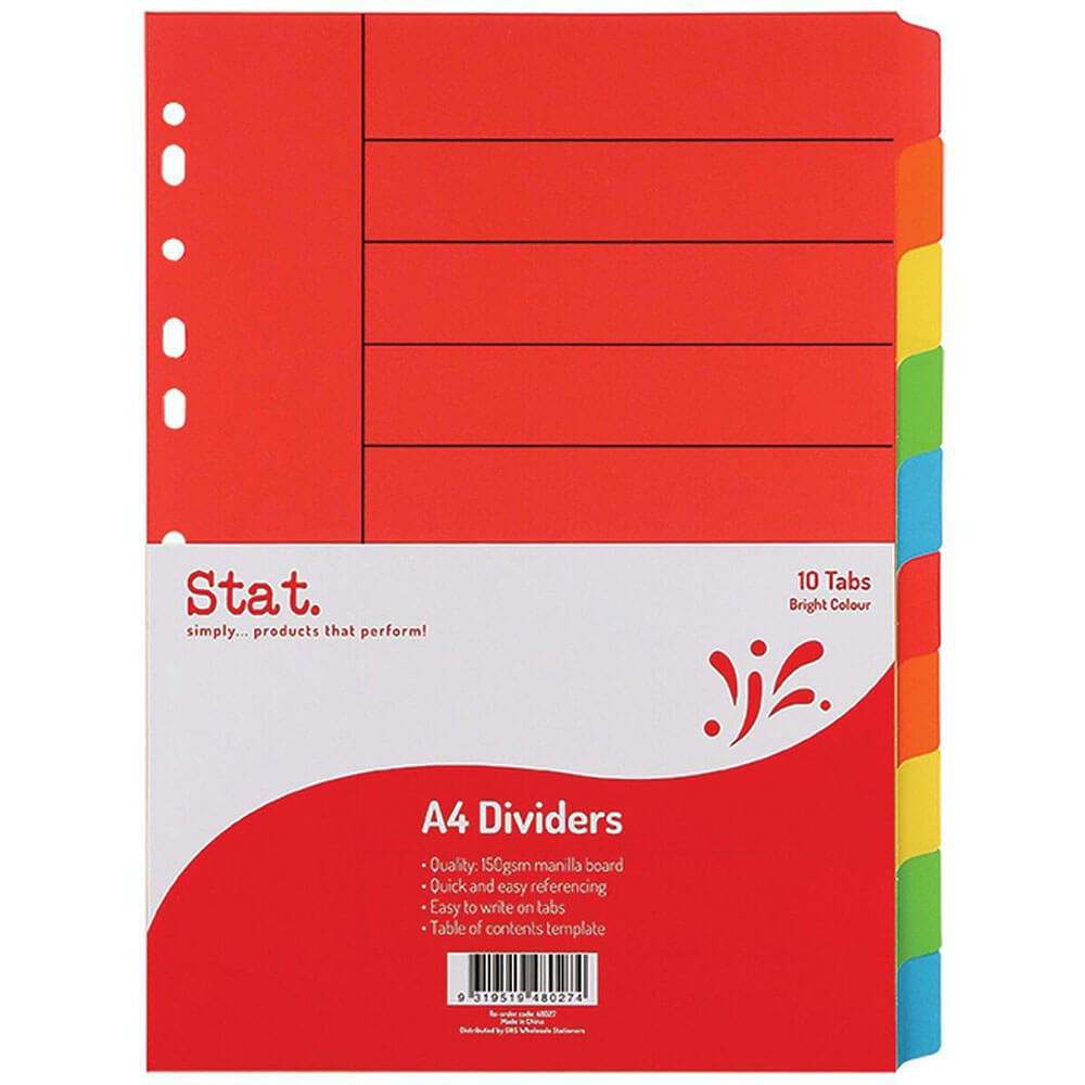 Stat Manilla Dividers A4 (heldere kleuren)