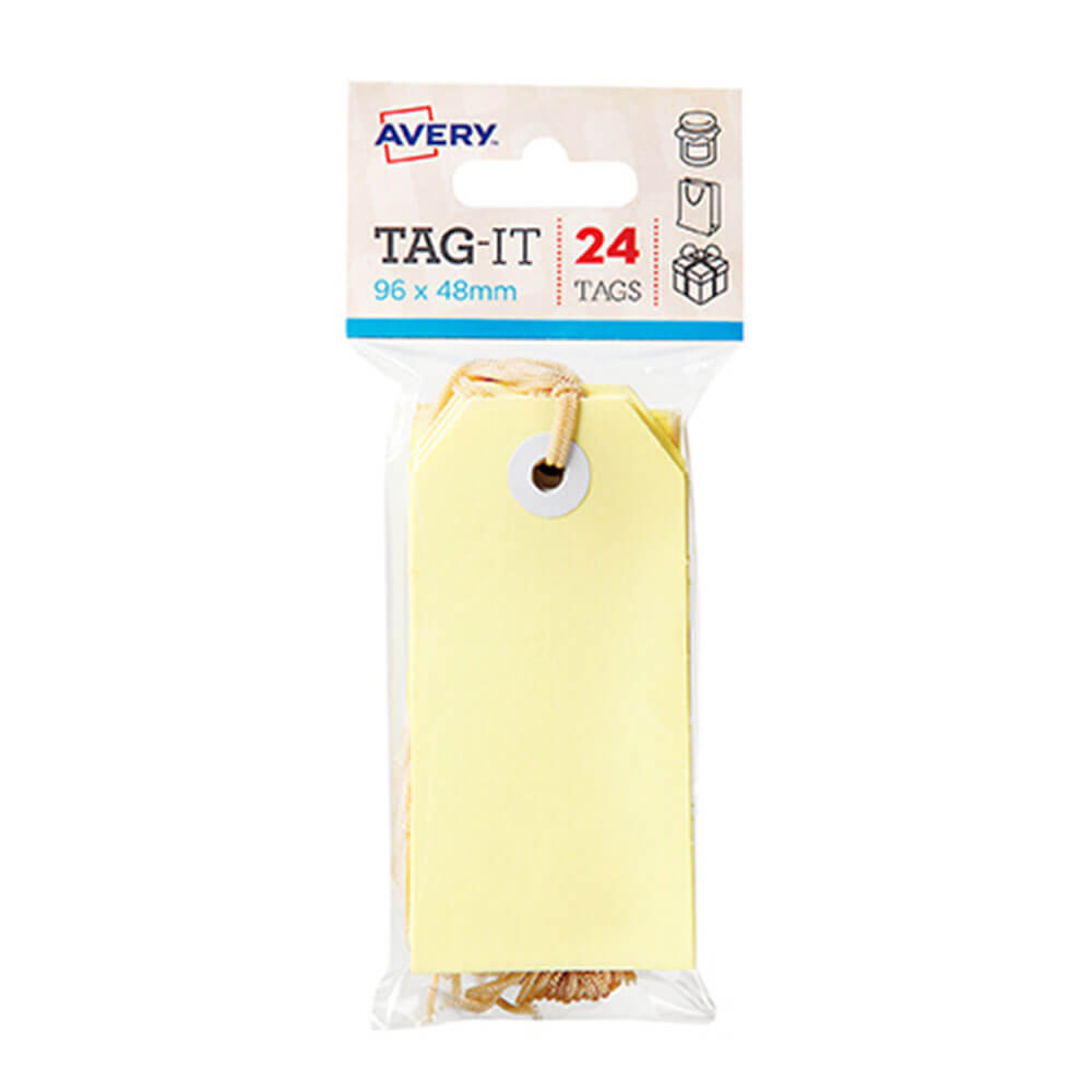 Avery -tagger med streng 24pk (96x48mm)