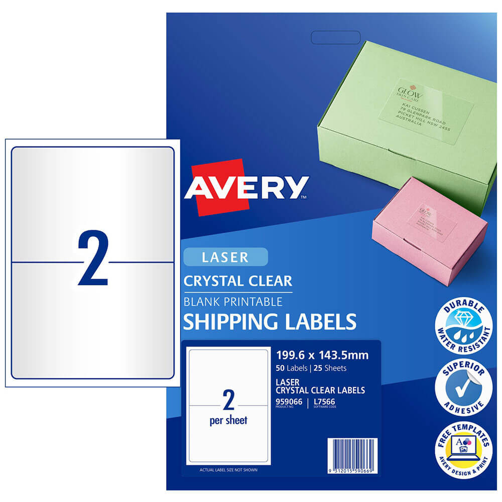 Étiquettes d'expédition au laser Avery (50pcs)