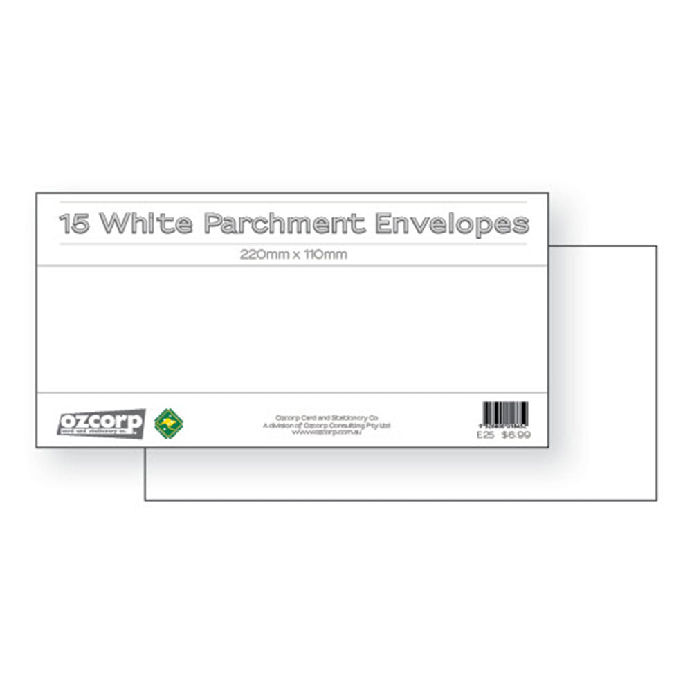 OzCorp DL Premium pergamentkonvolut 15stc (22x11cm)