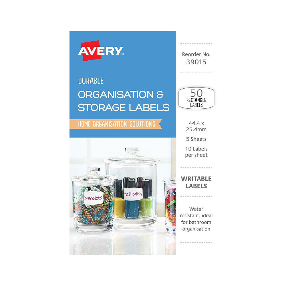 Avery Writable Organize Labels 50pcs (44x25 mm)