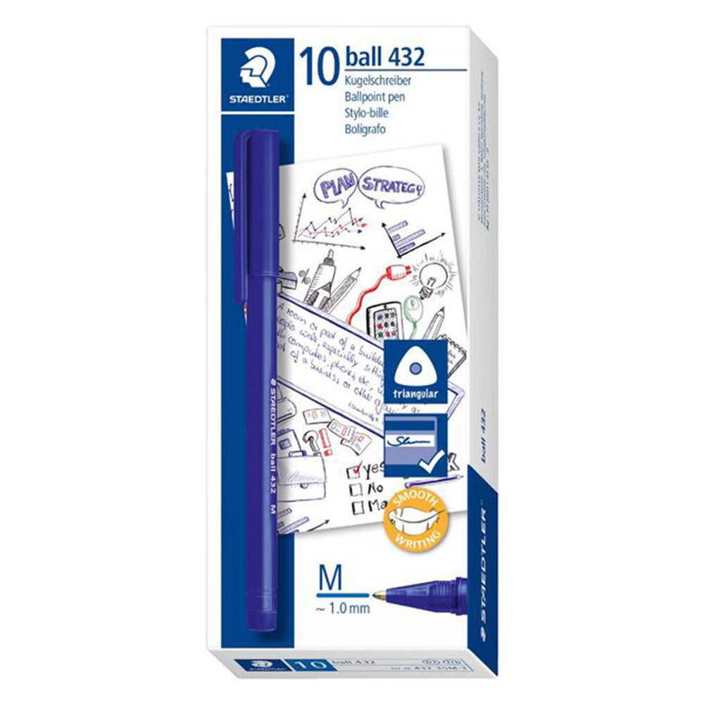 STAEDTLER Medium Stick Triangular Ballpond Pen 10pcs