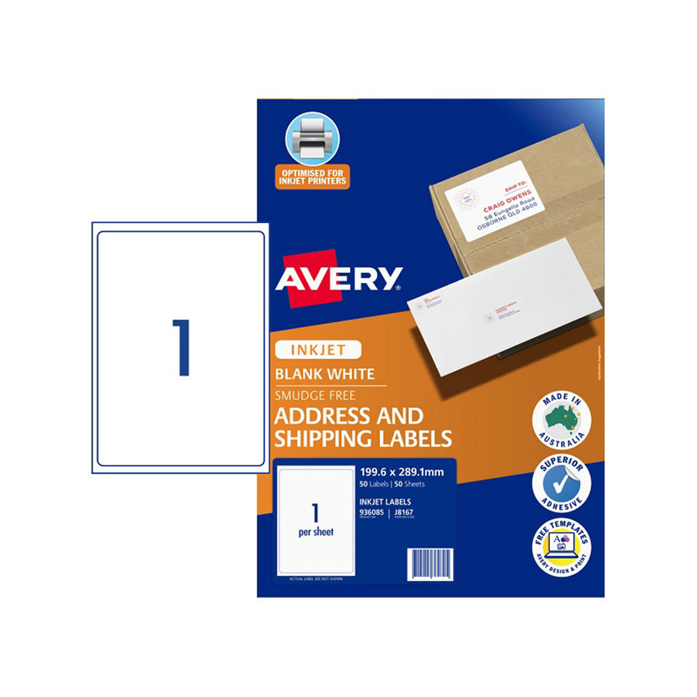 Avery -label voor inkjetprinter 50 stks