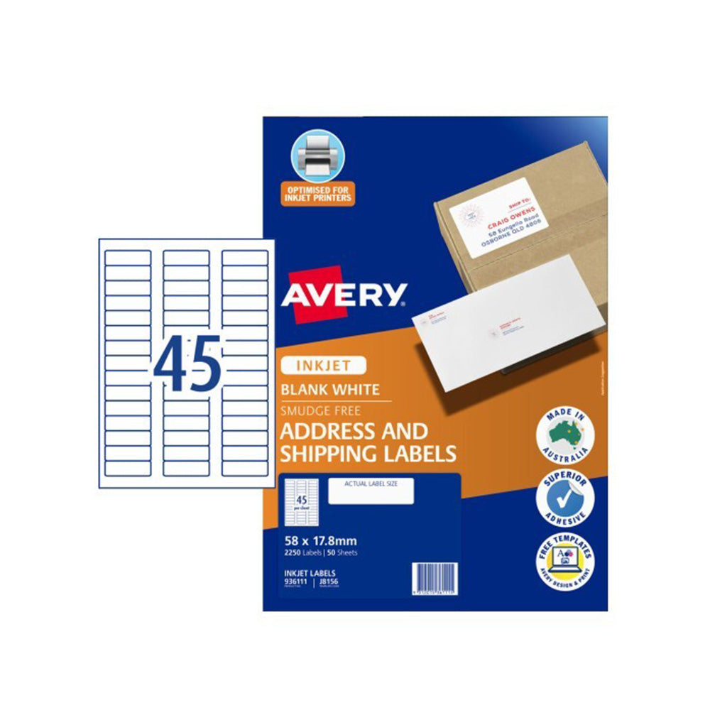 Avery Etiqueta para la impresora de inyección de tinta 50pcs