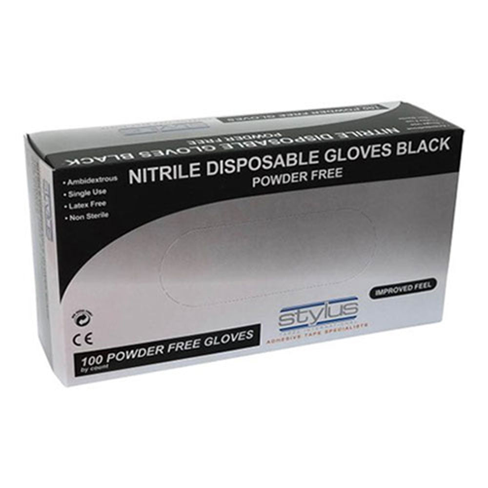 Guantes de nitrilo desechables de lápiz óptico 100pcs (negro)