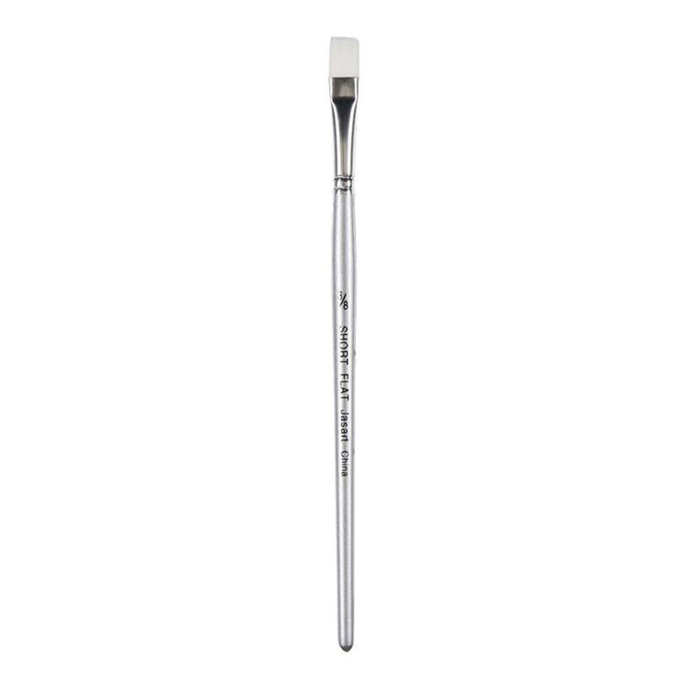 Jasart Taklon Short Flat Brush (hvid)