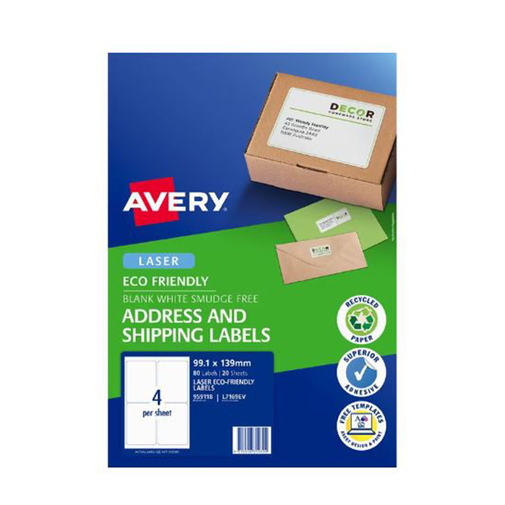 Étiquette d'expédition Avery Laser Eco Friendly 20pcs