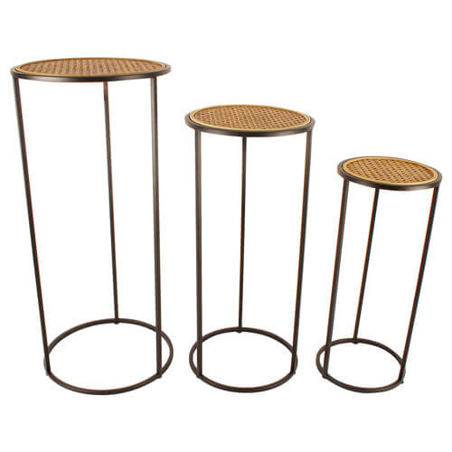 Hendrix Rattan Side Tables Set of 3 (Large 70x32x32cm)