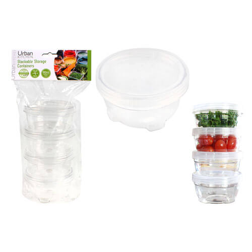 Stackable Storage Containers 4pcs 180mL