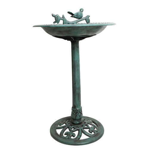 Plastic Bird Bath Garden Statue with Pebbles 72cm