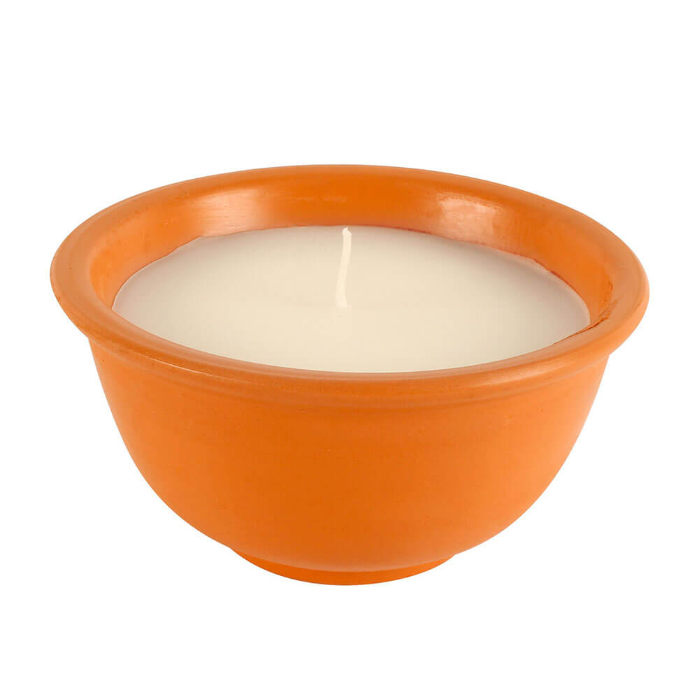 Bougie de citronnelle en bois de santal en pot en terre cuite