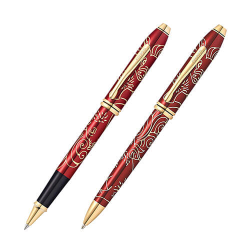 Townsend Year of Pig 23CT Gold Red Lac Pen