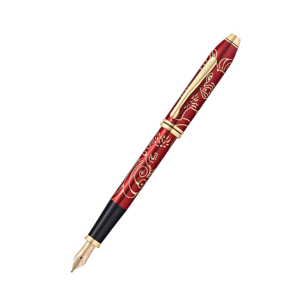 Townsend Año de Pig 23ct Gold Red Lac Pen