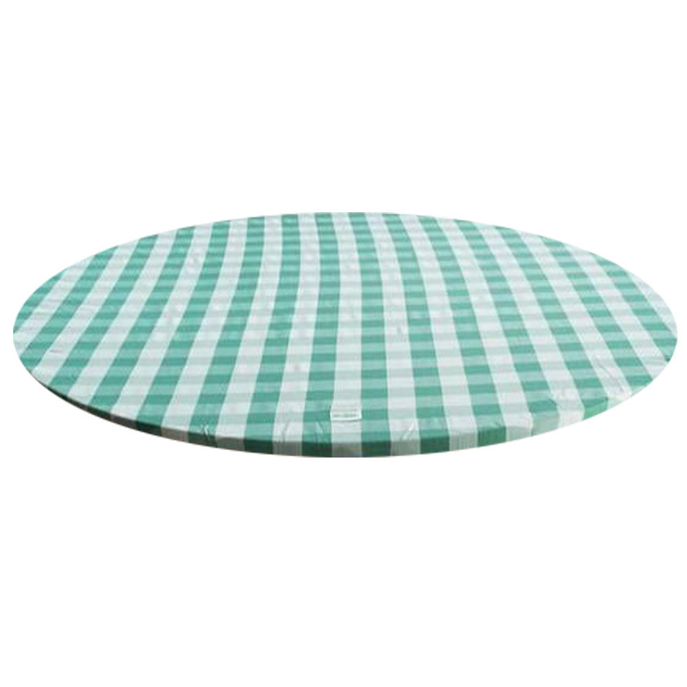 Tocada de mesa de gingham em redonda