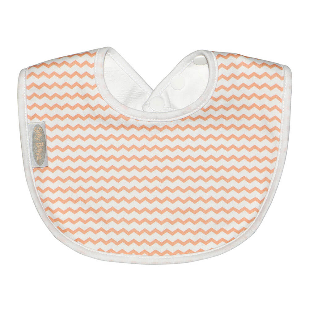 Silly Billyz Peach Chevron Jersey Biblet