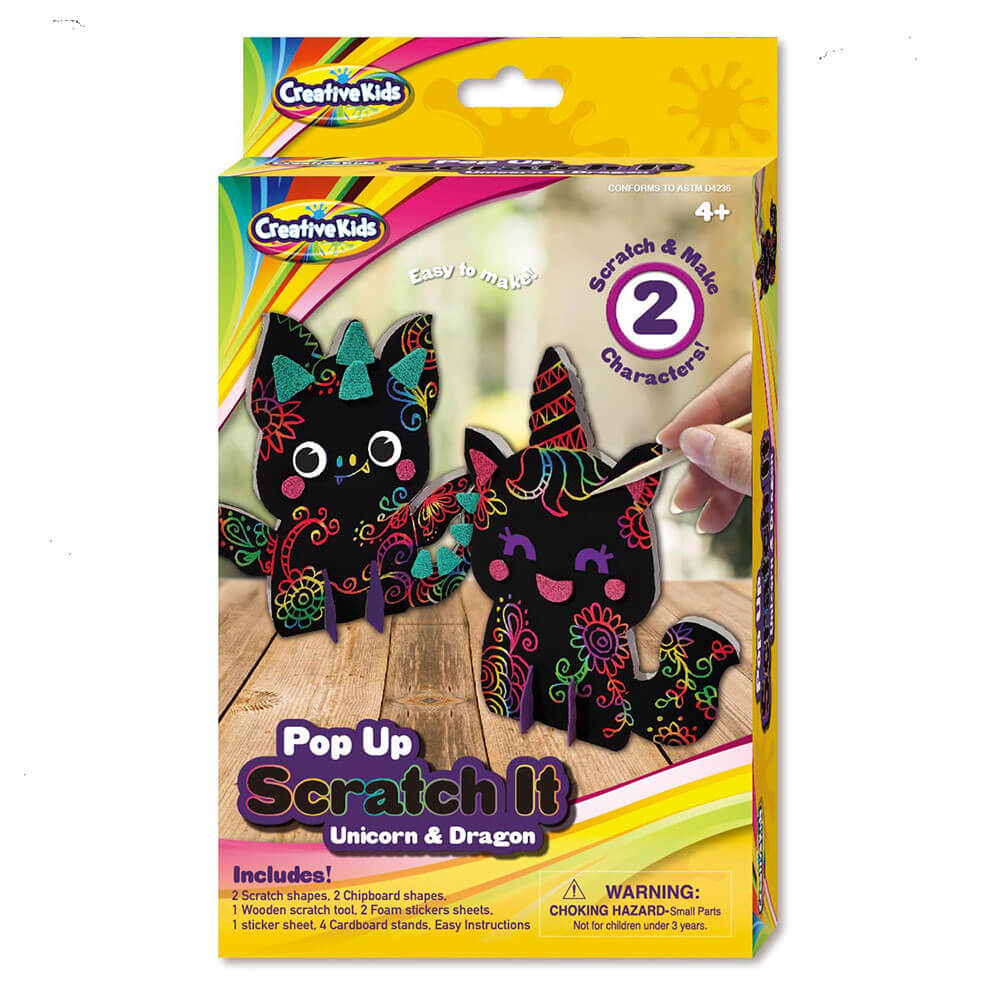 Pop Up Unicorn & Dragon Scratch It