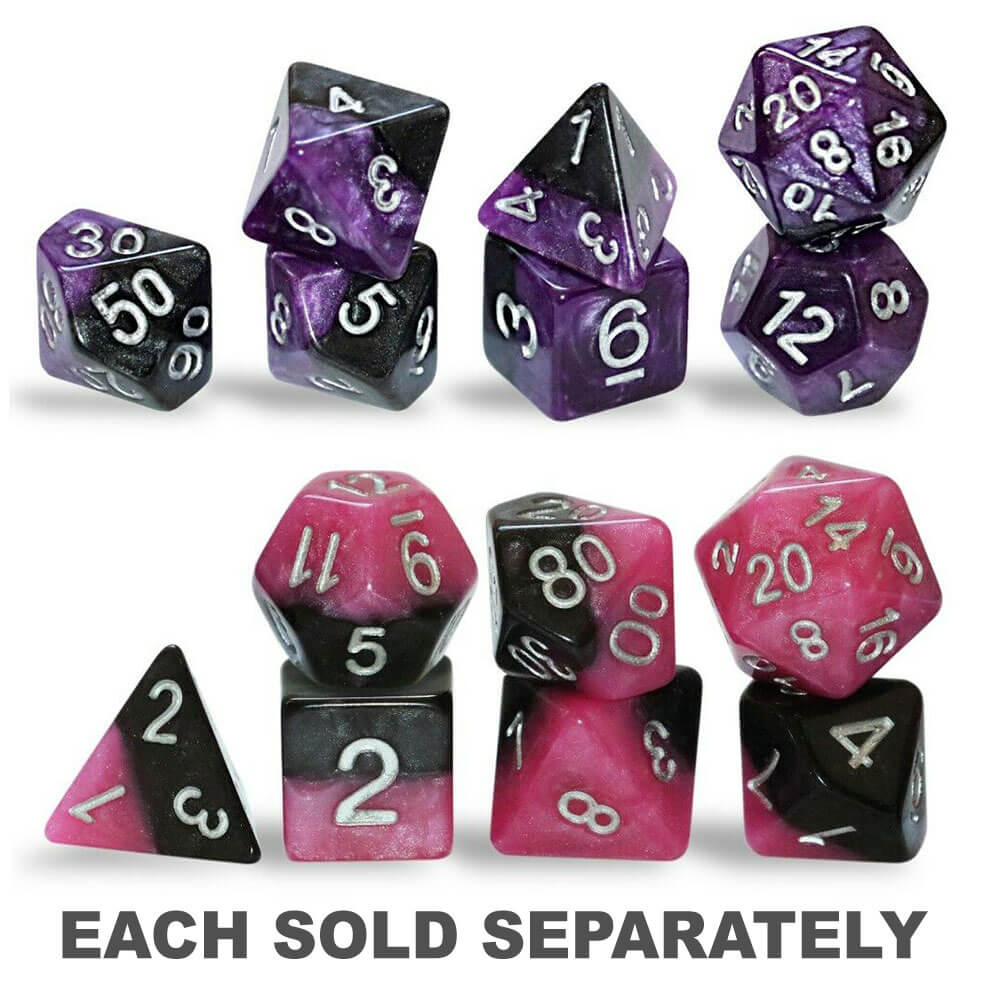 Halfsies Polyhedral Gaming 7 Dice Per Set