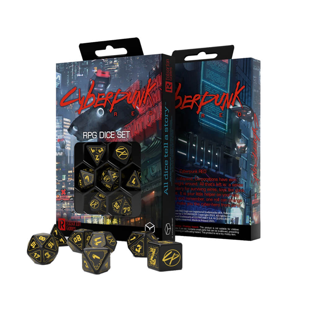 Q Atelier Cyberpunk Red Dice (ensemble de 7)