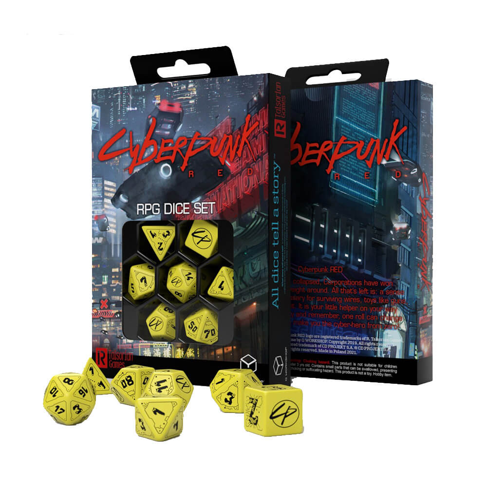 Q Workshop Cyberpunk Red Dice (Set of 7)