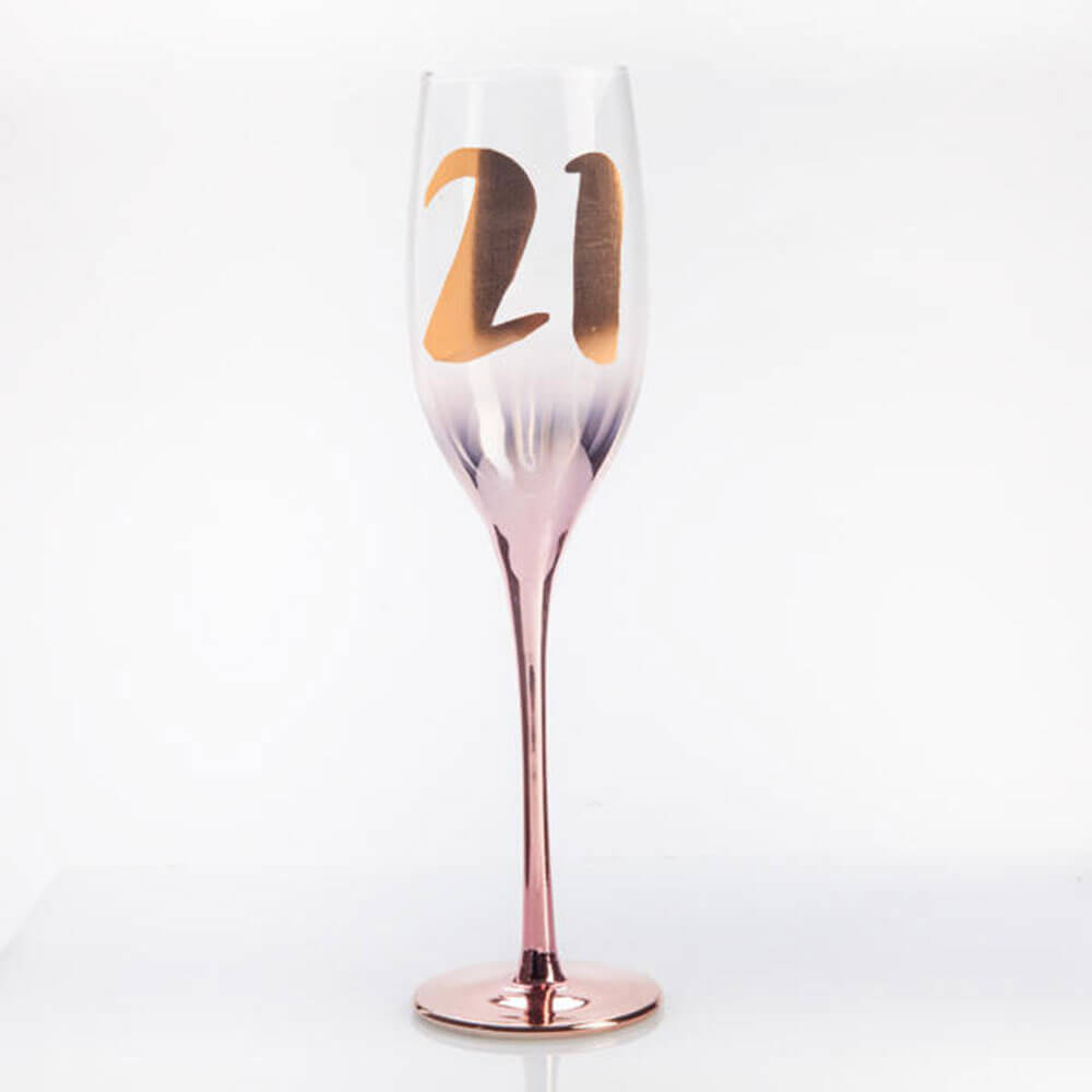 Verre de champagne blush anniversaire