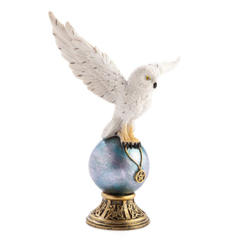 Snowy Owl Crystal Ball Figurine