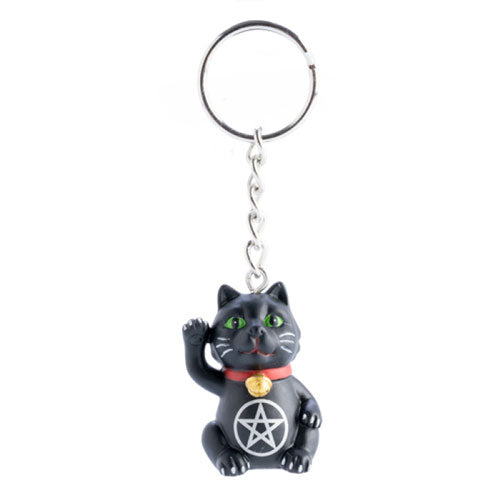 Black Cat Pentacle Keychain