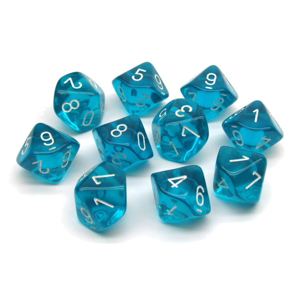 Chessex D10 Polyhedral 10-Die Translucent Set