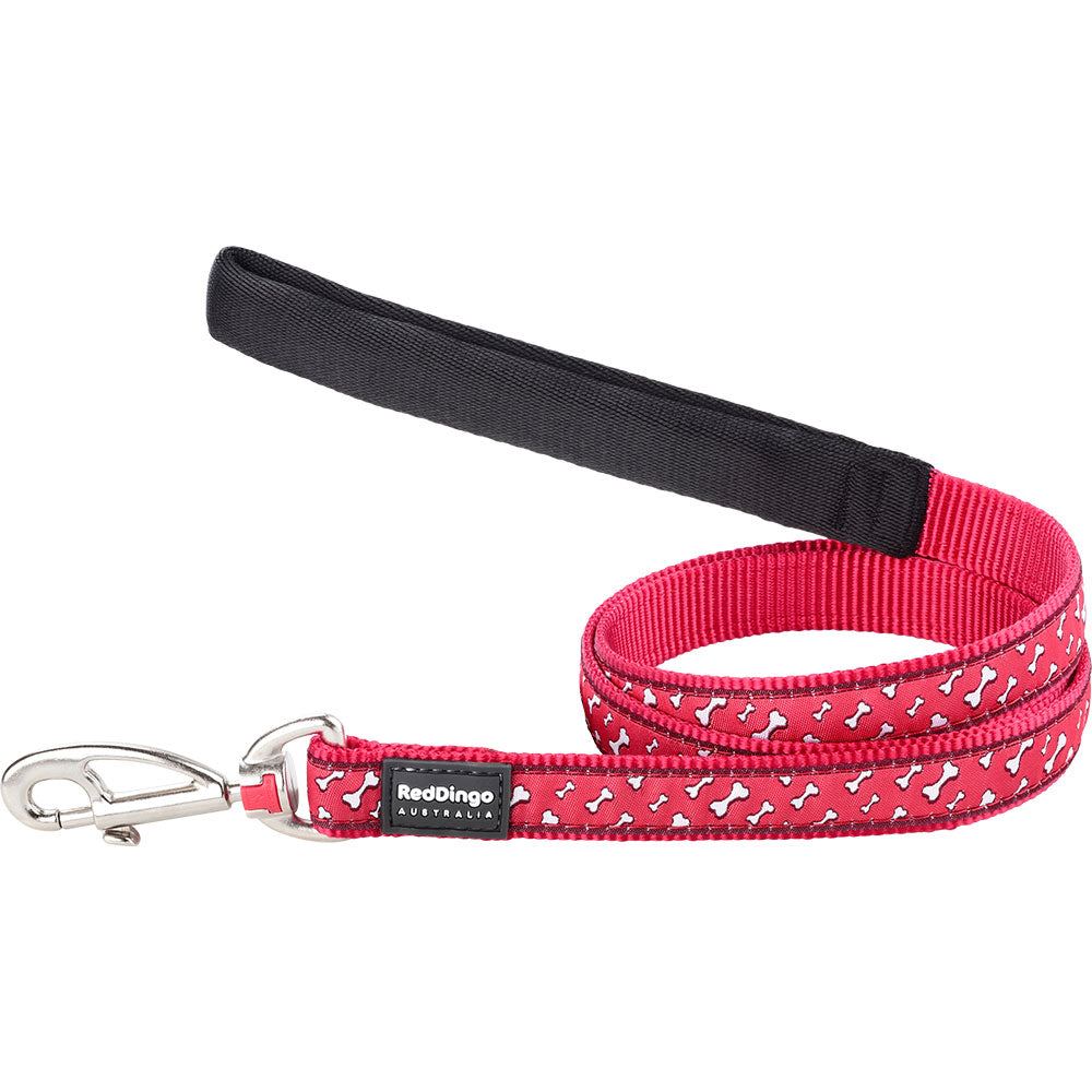 Flying Bones Dog Lead (rojo)