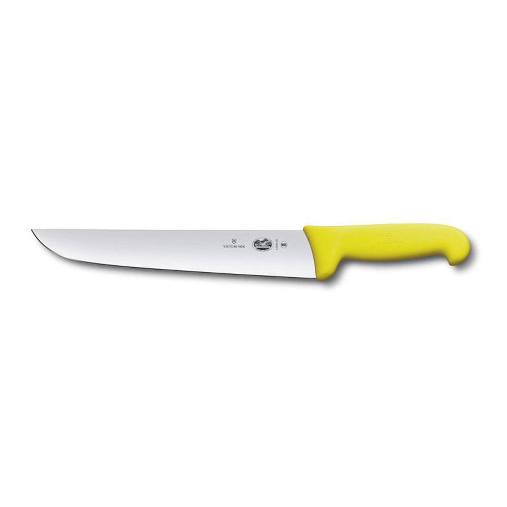 Coltello da macellaio a lama posteriore dritto con fibrox (giallo)