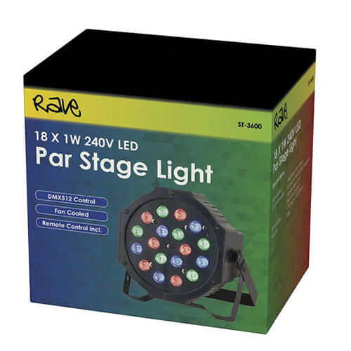 RGB LED Stage Light with Colour Controller (18 x 1W)