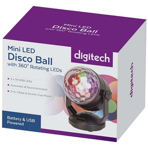 Mini LED Disco Light Ball RGB (USB/Battery Powered)