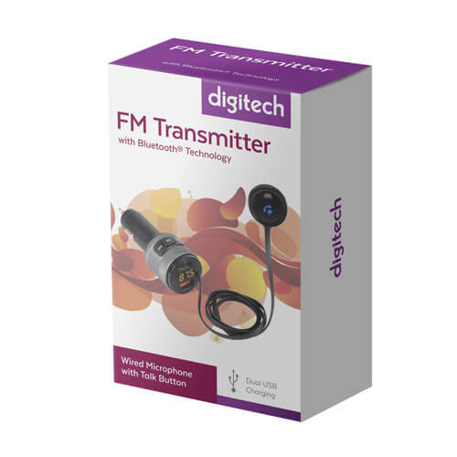 FM Transmitter with Bluetooth Technology USB & Mic Extension