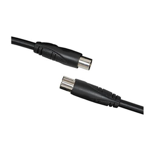 TV Coaxial Plug to Socket Cable (Black)