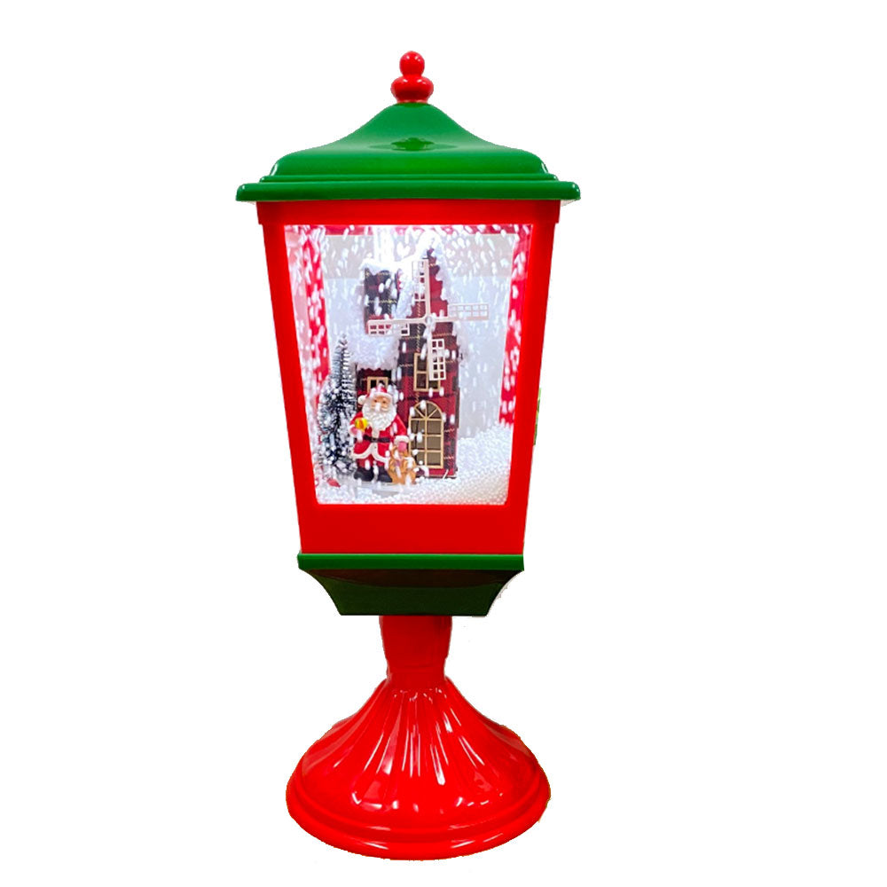 Led Snow Lantern met Santa's House & Windmill