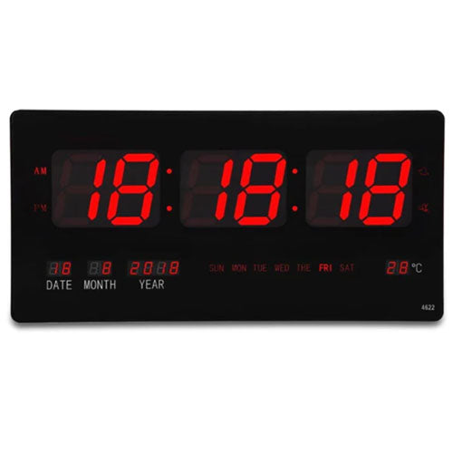 LED Calendar and Temperature Wall Clock