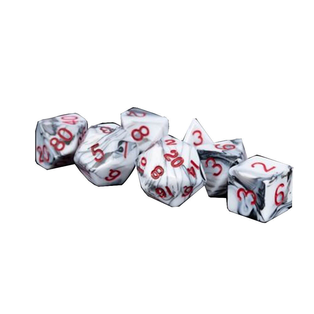 Metalliske terninger Gameacrylic Dice Sett marmor (tall)