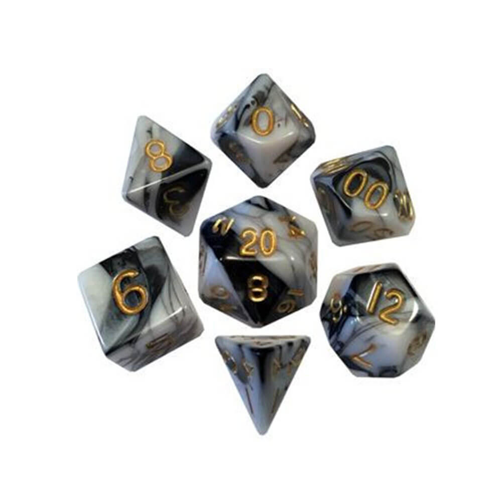 Dices metálicos Gameacrylic Dice Set Marble (números)