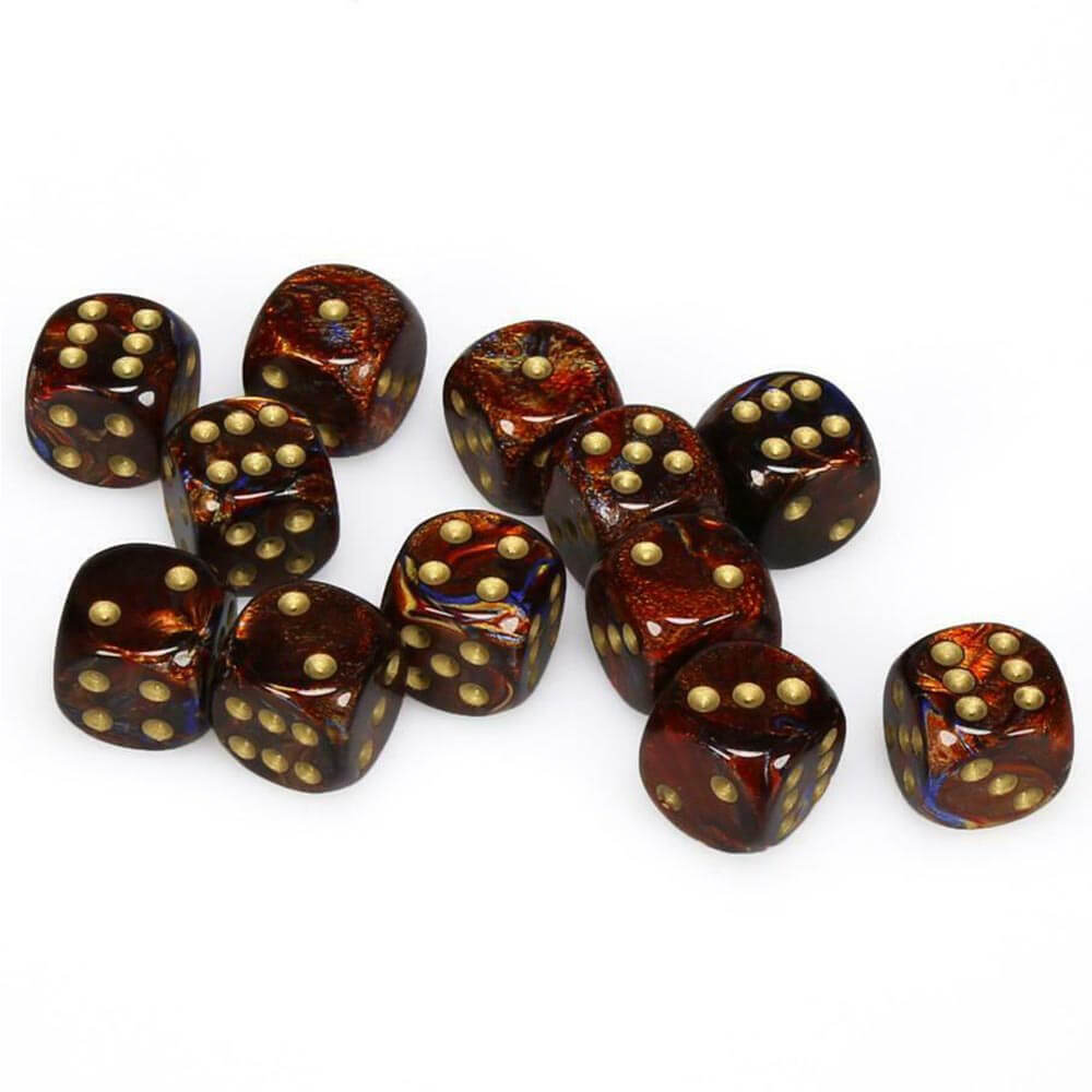 D6 DICE Scarab 16mm (12 dados)