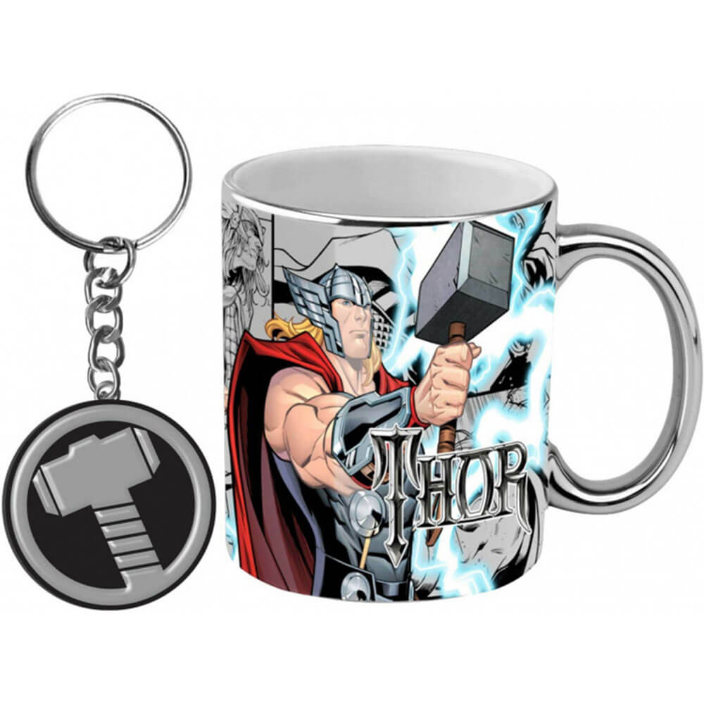 Taza de café Marvel y paquete de llaves