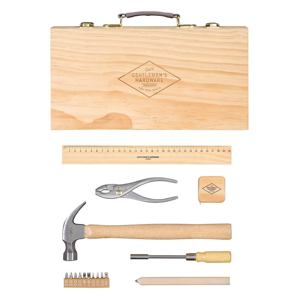 Gentlemen's Hardware Tool Kit in Beech Wood Box