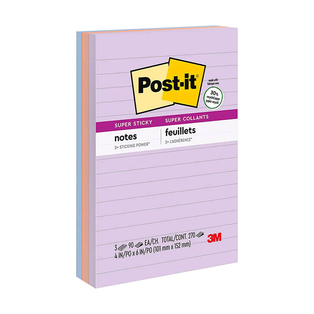 Post-itノート98x149mmの各種（3pk）